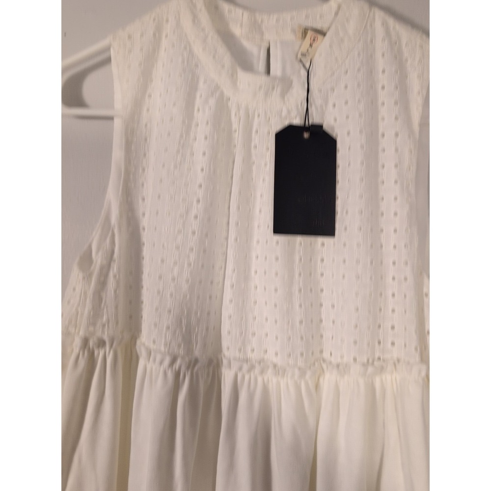 mo:vint New York dress Women Small white Ruffled Lined Dress - Picture 4 of 8
